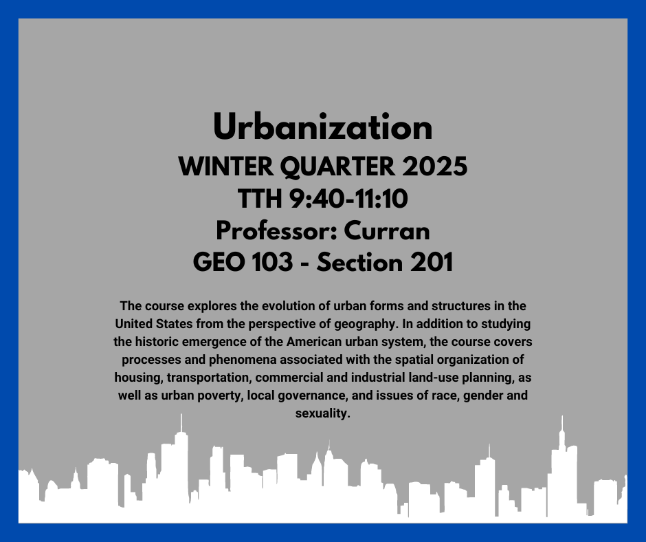 Geography and GIS Winter quarter 2025 Courses